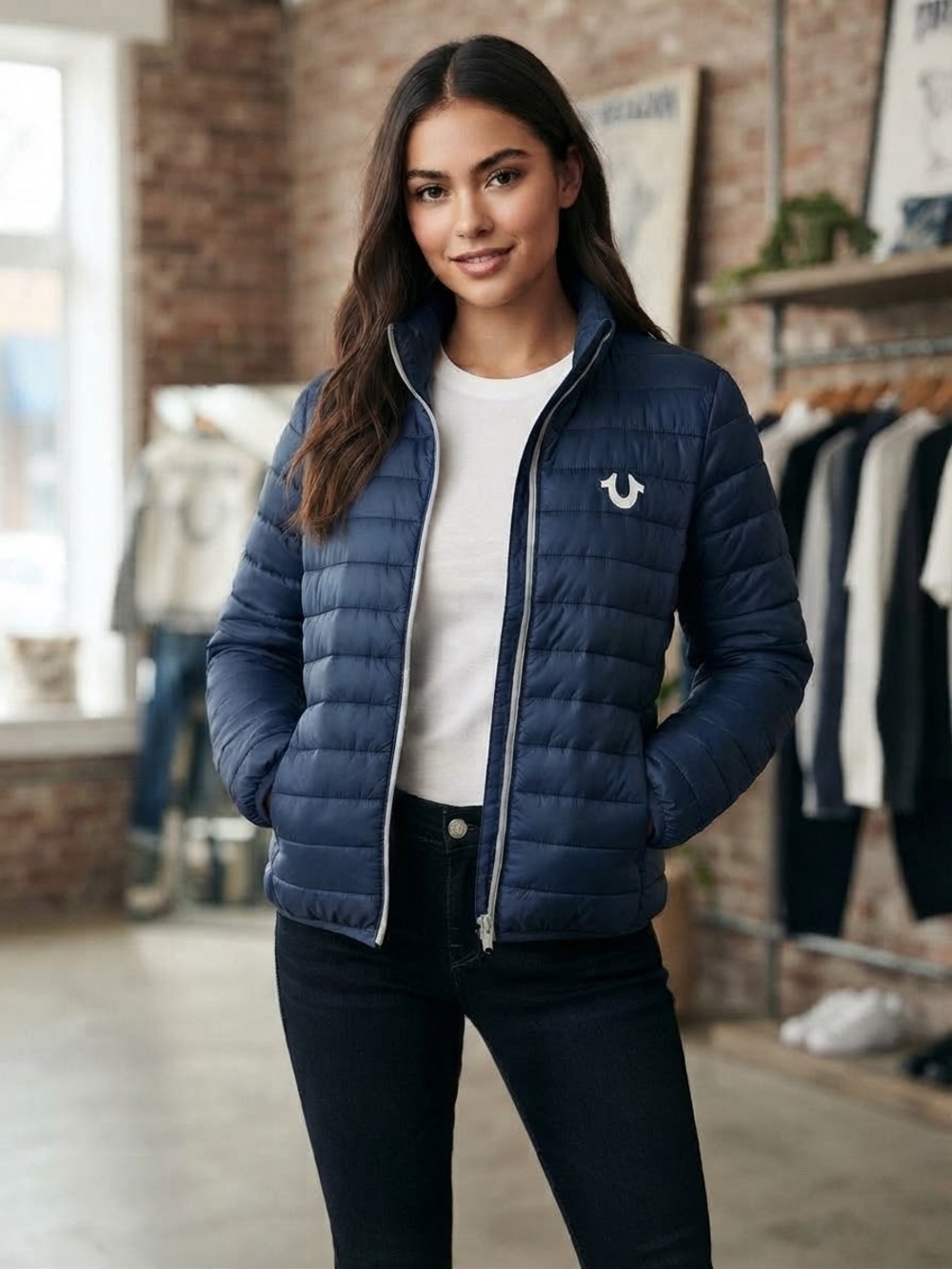 True Religion Navy Packable Puffer Jacket - Women's